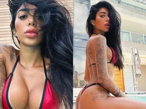 Irmã de Gabigol provoca de fio dental na mansão do jogador e manda indireta