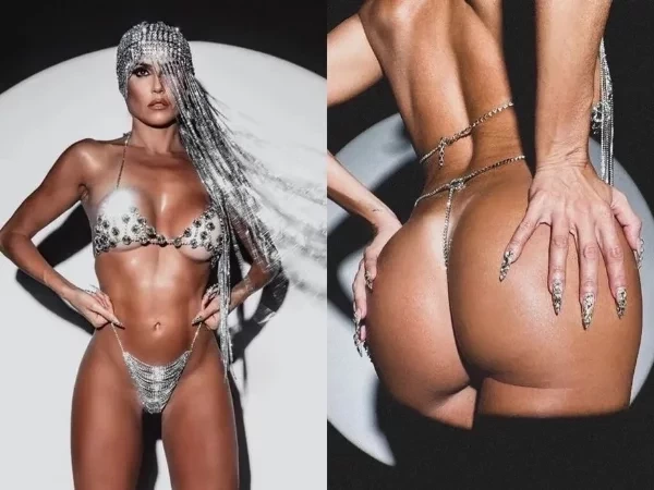 Deborah Secco exibe figurino micro em pedraria para Carnaval e aquece a web