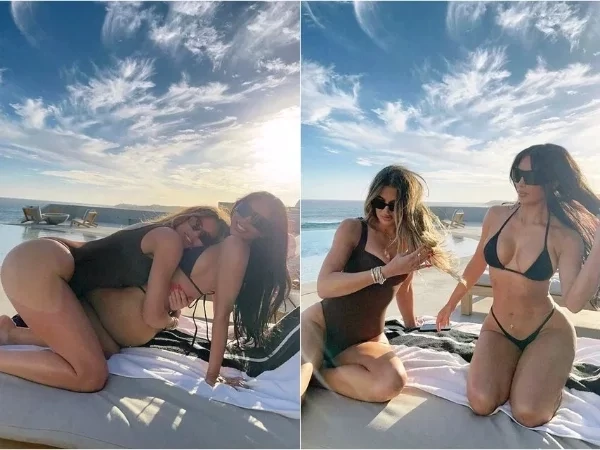  Kim e Khoé Kardashian se agarram em piscina no México; confira fotos!