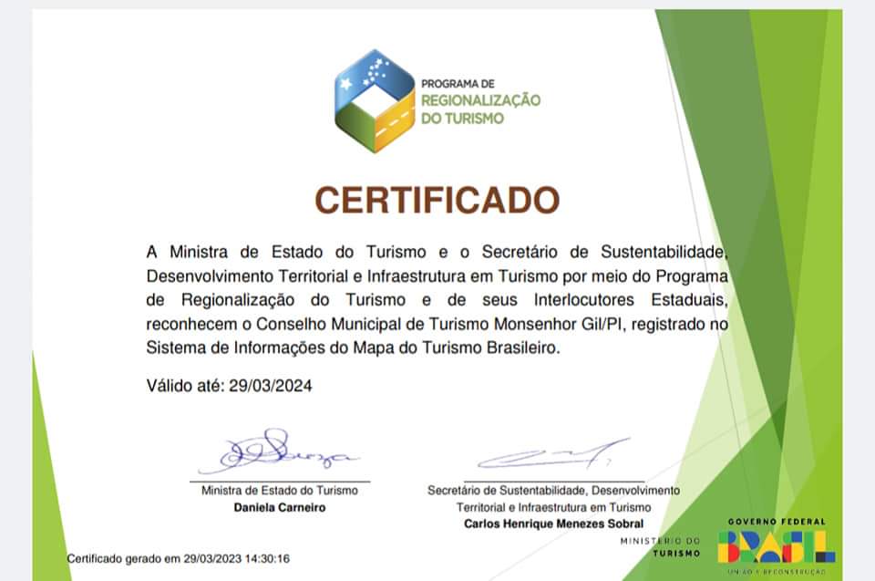 Município de Monsenhor Gil volta a integrar o Mapa do Turismo Brasil - Imagem 6
