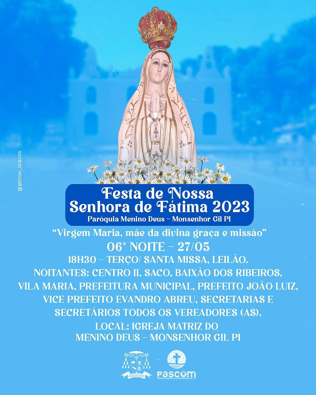 Prefeito João Luiz prestigia 6a noite Festejos de Nossa Senhora de Fátima  - Imagem 4