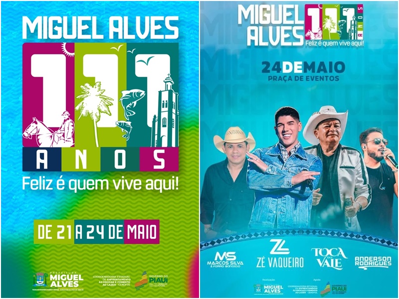 Aniversário de Miguel Alves terá atrações nacionais em praça pública - Imagem 1