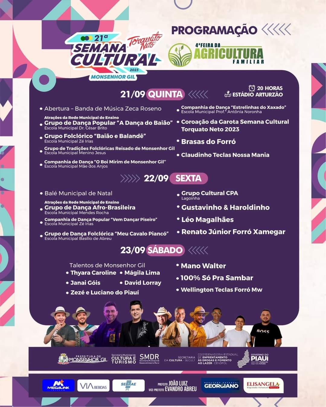 Semana Cultural movimenta Monsenhor Gil, dias 21,22 e 23 deste mês  - Imagem 1
