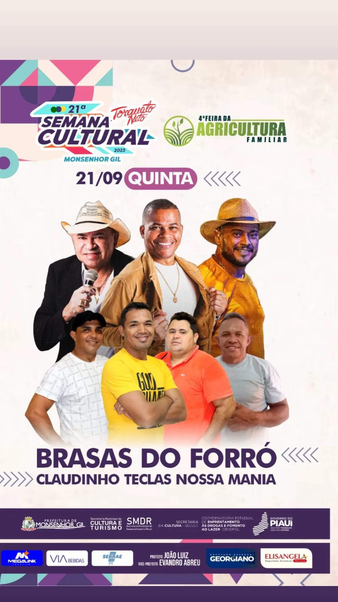 Semana Cultural movimenta Monsenhor Gil, dias 21,22 e 23 deste mês  - Imagem 2