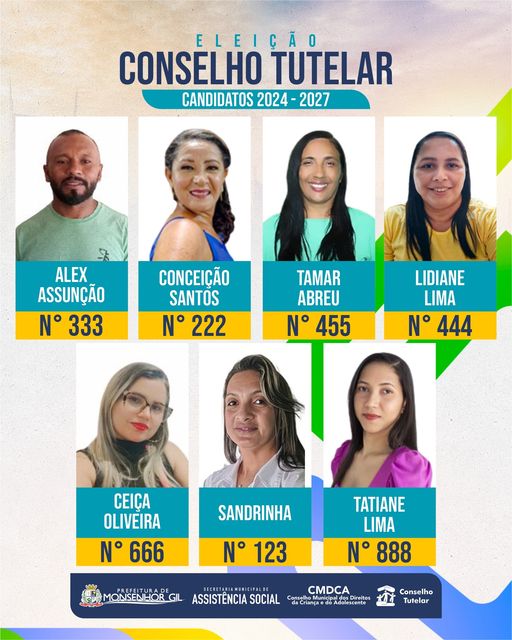 07 candidatos disputam Conselho Tutelar  Monsenhor Gil amanhã  (1/10) - Imagem 2