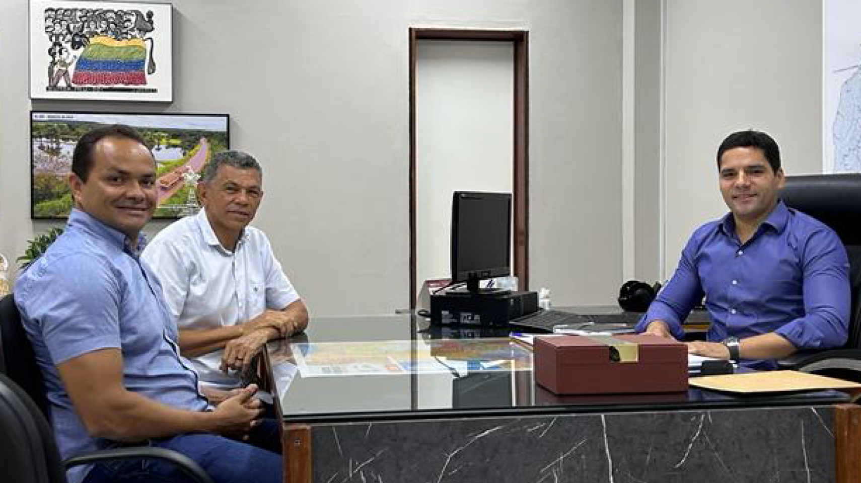 Pedro Gomes, João de Deus Sousa e Leonardo Sobral no DER-PI