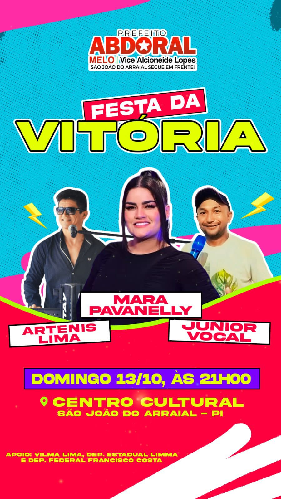 Festa da Vitória de Abdoral Melo acontece dia 13 em São João do Arraial