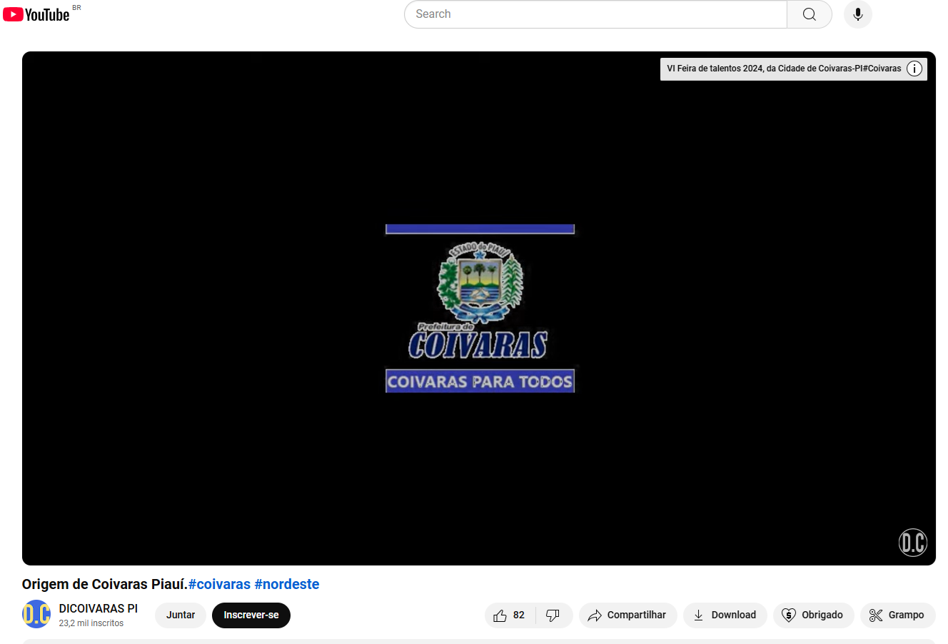ASSISTA AO VÍDEO DO RESUMO DA HISTÓRIA DE COIVARAS PELO CANAL DICOIVARASPI