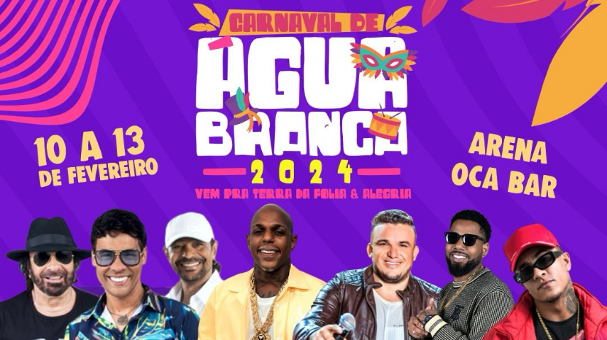 Prefeitura de Água Branca divulga programação completa do Carnaval 2024