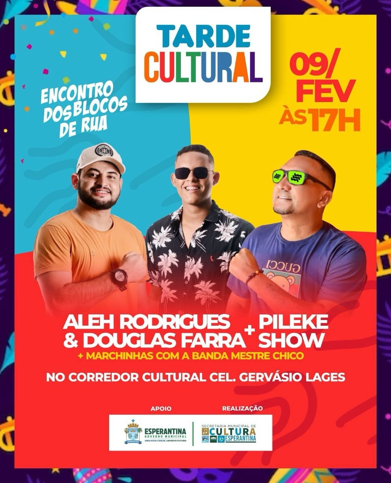 Prefeitura de Esperantina realizará Tarde Cultural.