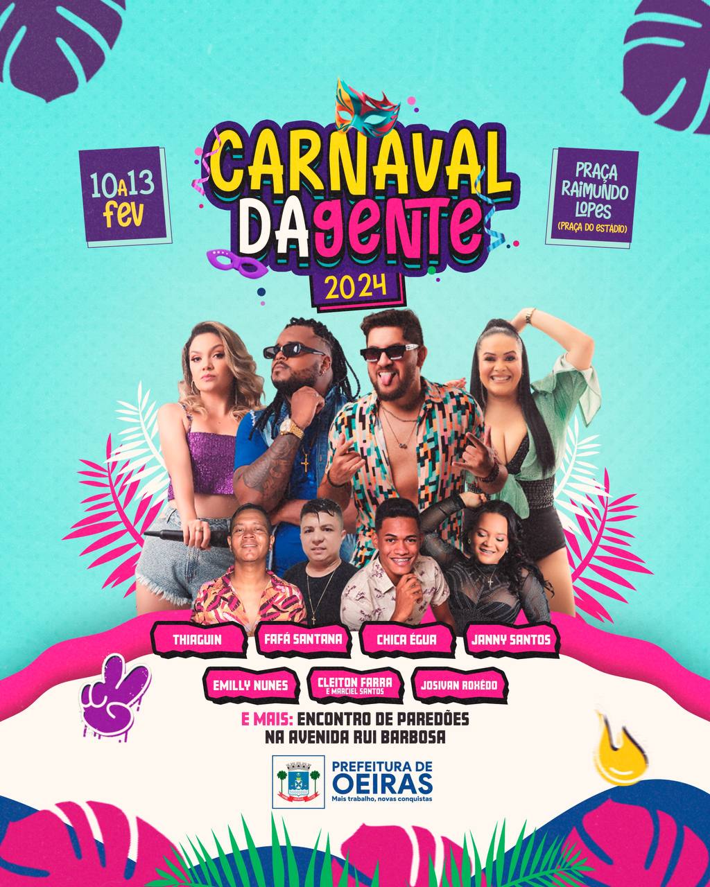 Carnaval da Gente acontece de 10 a 13 de fevereiro em Oeiras; programação - Imagem 1