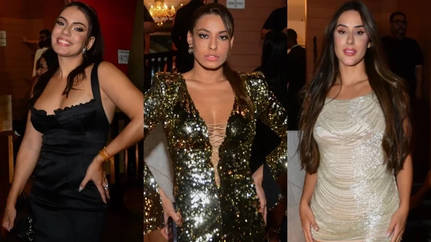 Sisters dispensam sutiã e apostam no decote em festa de encerramento do BBB