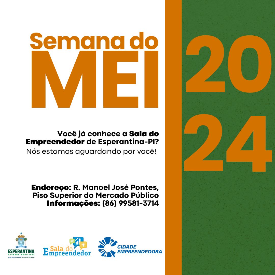 Prefeitura e Sala do Empreendedor realizarão Semana do MEI 2024.