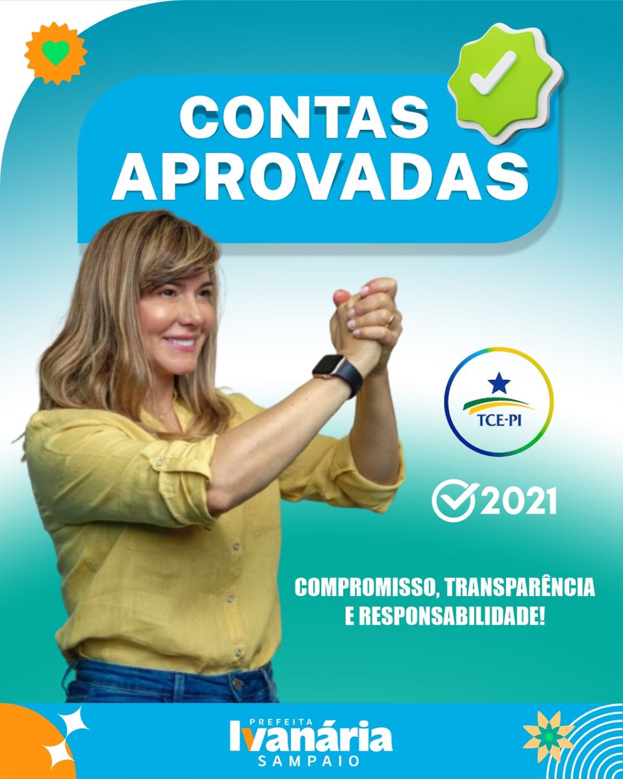 Gestão da Prefeita Ivanária Sampaio tem contas aprovadas pelo TCE-PI.