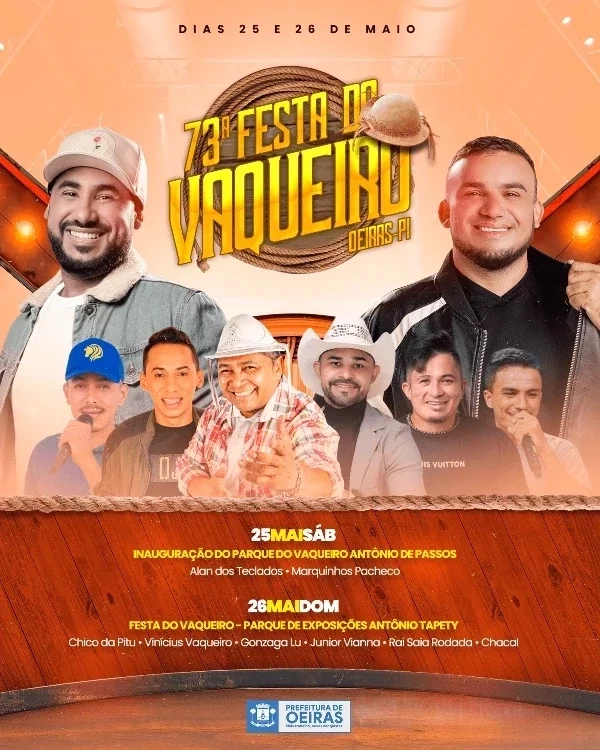 Prefeitura de Oeiras lança atrações da 73ª Festa do Vaqueiro - Imagem 1