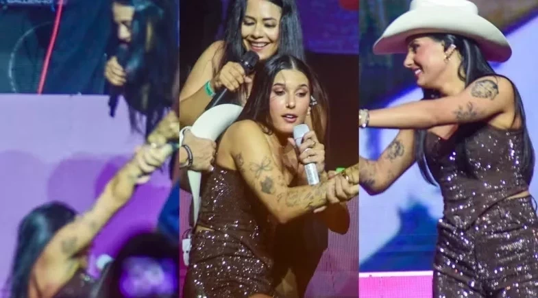 Ana Castela é derrubada no palco durante show em São Paulo; Zé Felipe assiste da plateia