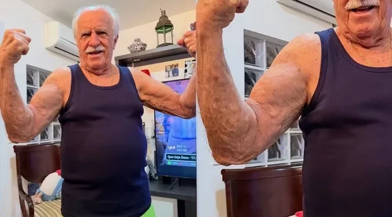 Ary Fontoura exibe braço definido aos 92 anos: “O velhinho tá bonitão!”