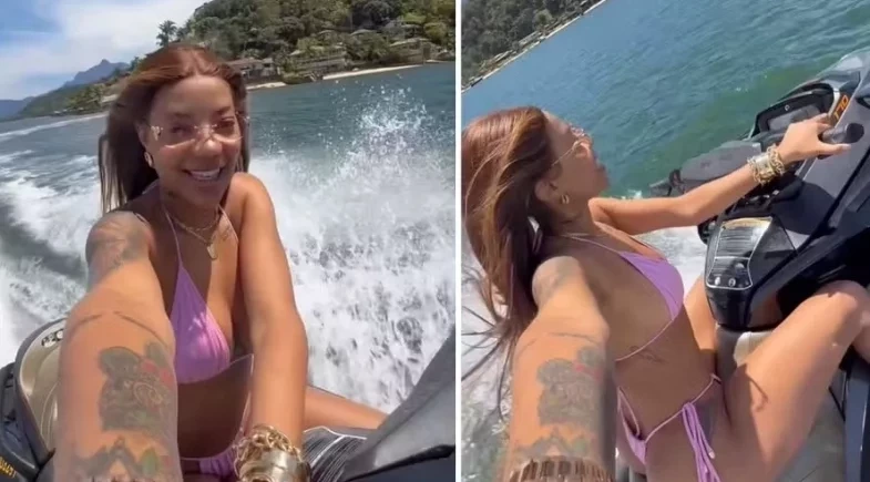 Ludmilla é multada por pilotar jet ski sem colete e habilitação 