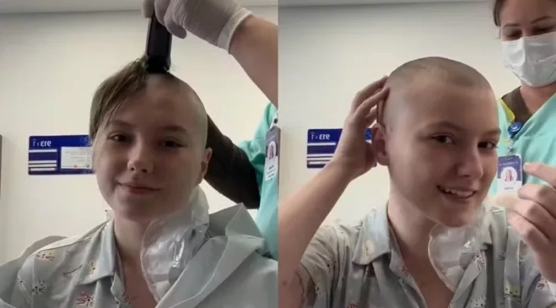 Isabel Veloso raspa o cabelo pela sexta vez às vésperas de transplante de medula óssea