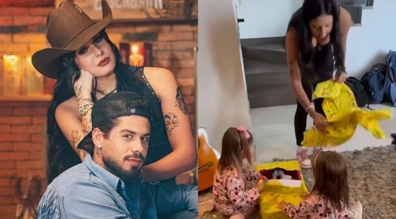 Filhos de Virgínia Fonseca e Zé Felipe ganham presentes de Ana Castela