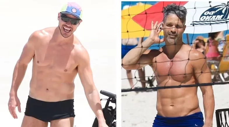 José Loreto e Diego Ribas exibem físico sarado em dia de praia no Rio de Janeiro 