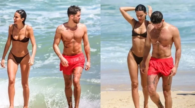 Bruna Marquezine e João Guilherme curtem praia juntinhos no Rio de Janeiro; fotos! 
