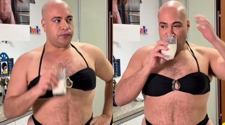 Tiago Abravanel é alvo de críticas após posar só de biquíni: “Sem noção”