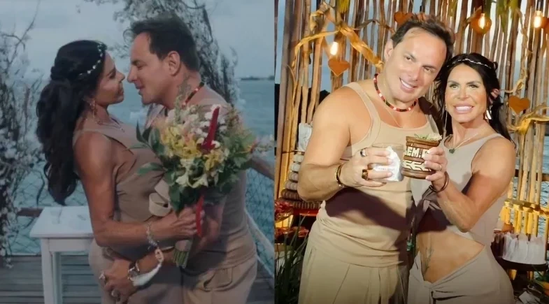 Gretchen renova votos com Esdras de Souza em cerimônia à beira-mar no Pará