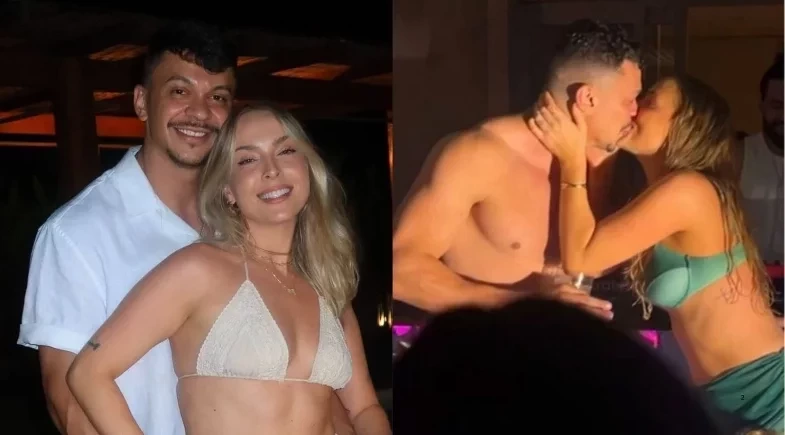 Cocielo e Tata Estaniecki se beijam durante festa e acendem rumores de reconciliação