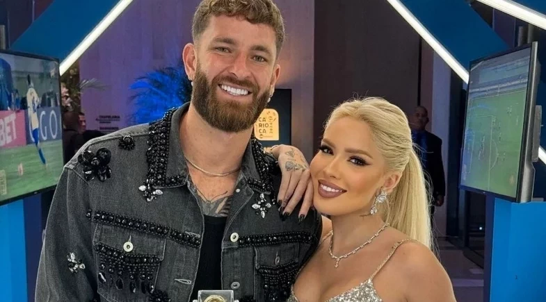 Léo Pereira e Karoline Lima são flagrados almoçando juntos no Rio