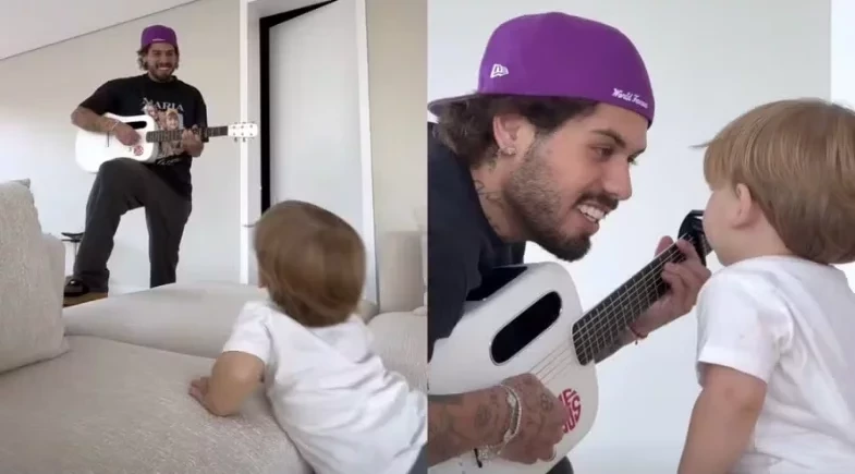 Zé Felipe canta para José Leonardo e reação do caçula chama atenção; vídeo!