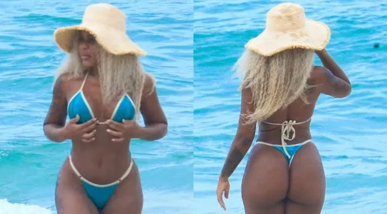 Cariúcha exibe corpo escultural em dia de praia no Rio de Janeiro