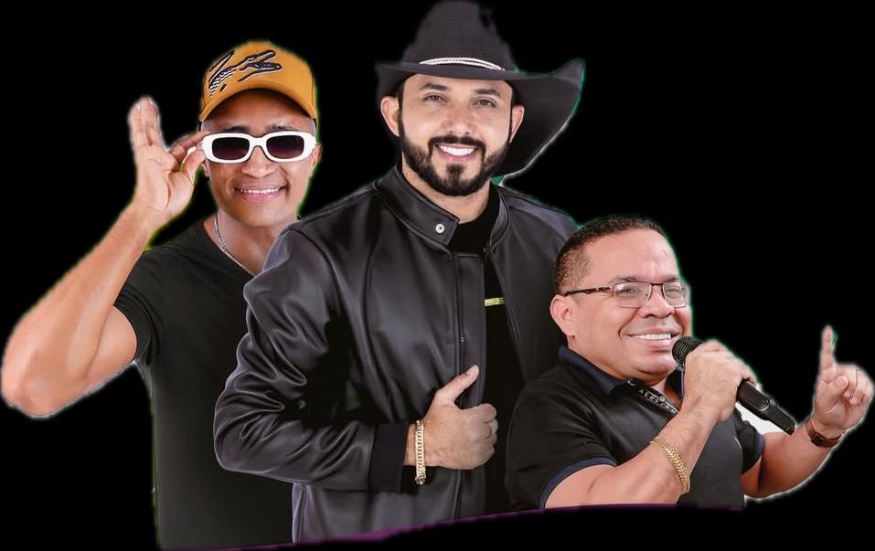 Atrações confirmadas Chicão dos Teclados, Flaguim Moral e Ozziel - Pizeiro Novo - Foto: Prefeitura de Caraúbas do Piauí
