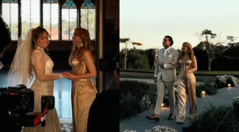 Filha de Joelma se casa com atual empresário da mãe em festa luxuosa; fotos!