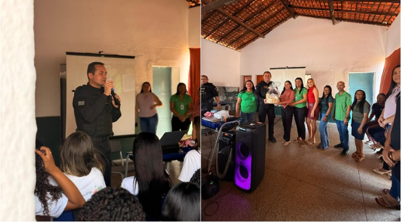 Jovens de Miguel leão participam de palestra sobre prevenção às drogas e cidadania com o delegado Charles Pessoa