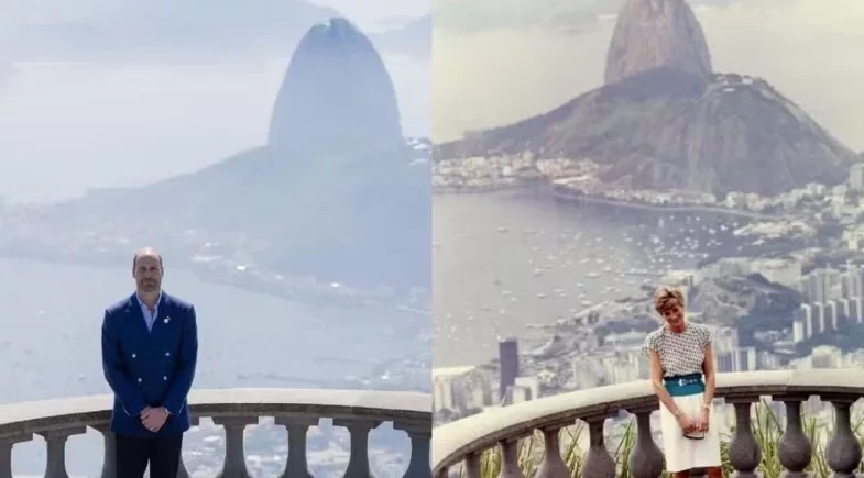 Príncipe William recria foto icônica de Diana no Cristo Redentor após 34 anos 