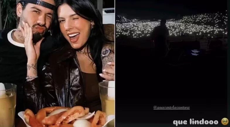 Ana Castela se derrete por Zé Felipe em show: ''Que lindo''