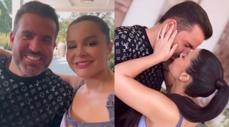 Maraisa e Fernando Mocó reatam namoro e são flagrados aos beijos em festa