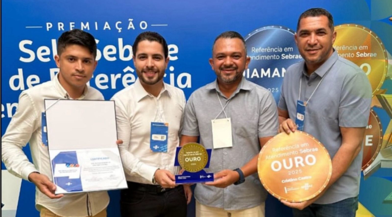 Cristino Castro conquista Selo Ouro de Referência em Atendimento do Sebrae 2025