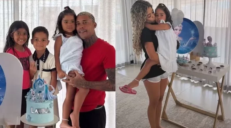 Poze do Rodo comparece em festa da filha na casa da ex Vivi Noronha