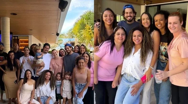 Zé Felipe promove confraternização de fim de ano com babás e funcionários