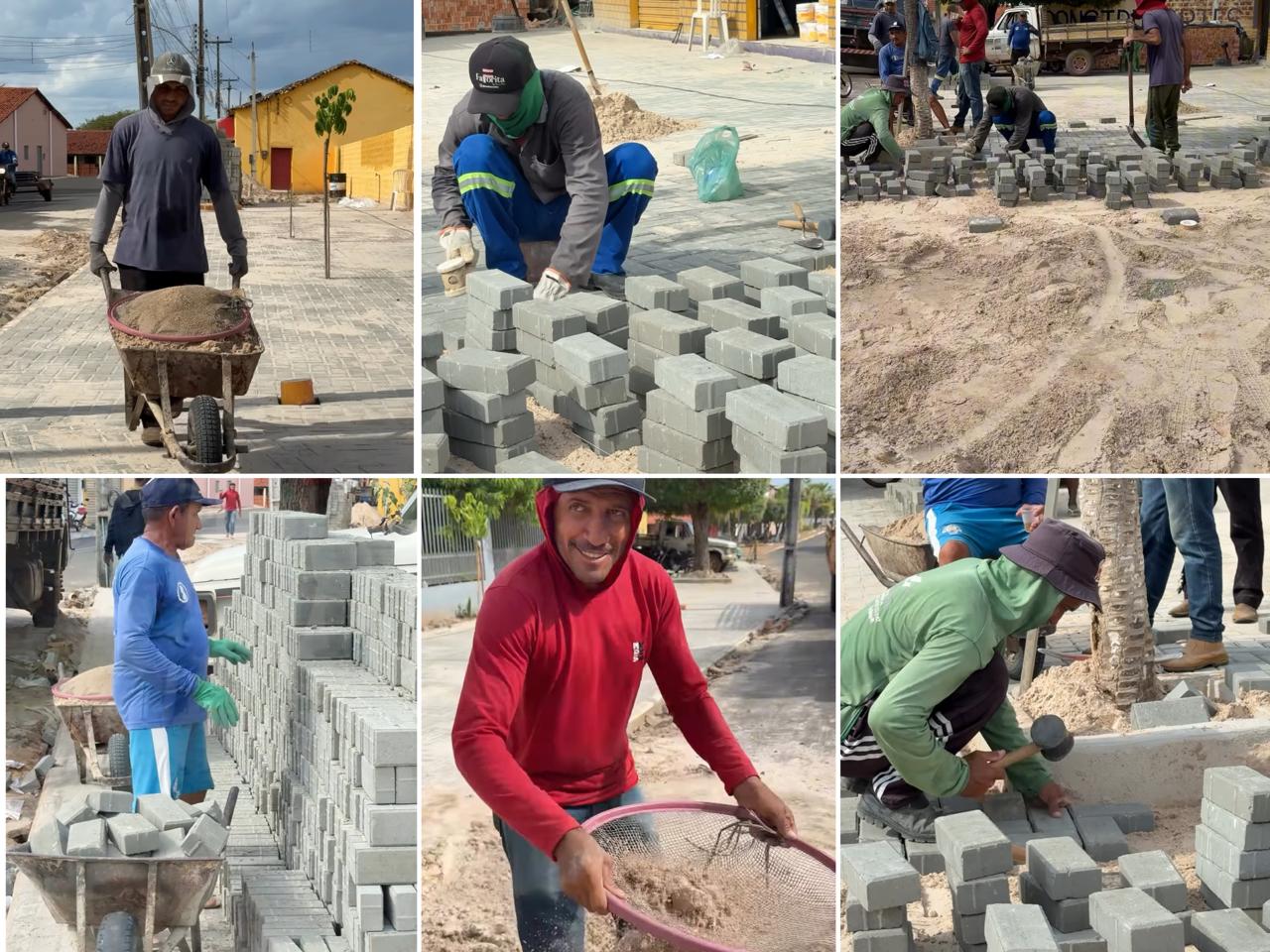 Obra do Calçadão em torno da Praça Antônio Alves - Foto: Prefeitura de Nossa Senhora de Nazaré