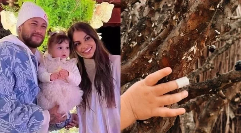 Amanda Kimberlly mostra dedo da filha com Neymar após grave acidente doméstico
