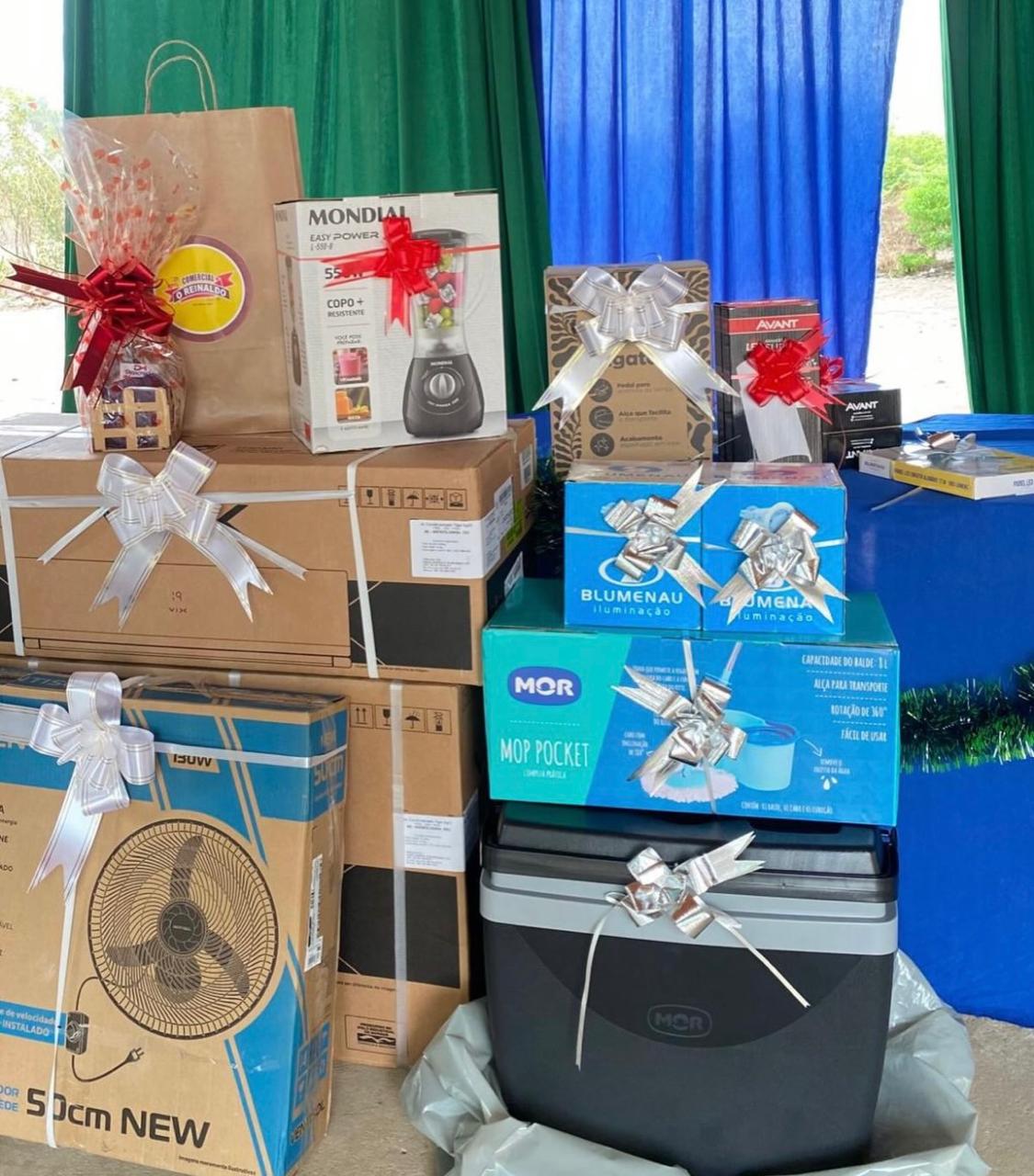 Brindes sorteados para os profissionais - Foto: Secretaria Municipal de Saúde de Olho D'água do Piauí