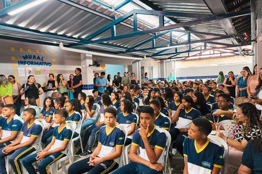 Primeiro dia de aula na Escola Municipal José Ricardo de Sousa. Divulgação/ Prefeitura de União 