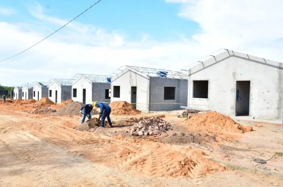 Obras do 'Minha Casa Minha Vida', em Floriano - Foto: Divulgação/Prefeitura de Floriano