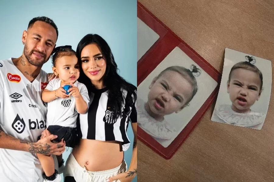 Mavie, filha de Neymar, rouba a cena com careta fofa em foto 3x4
