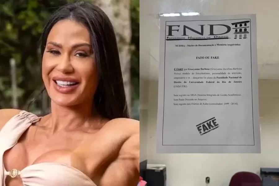 Gracyanne Barbosa é acusada de mentir sobre graduação em Direito na UFRJ