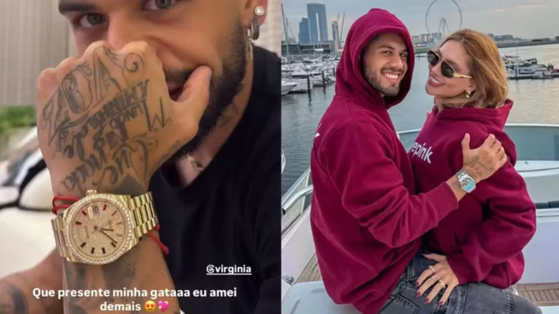 Virginia Fonseca presenteia Zé Felipe com relógio avaliado em quase R$ 1 milhão