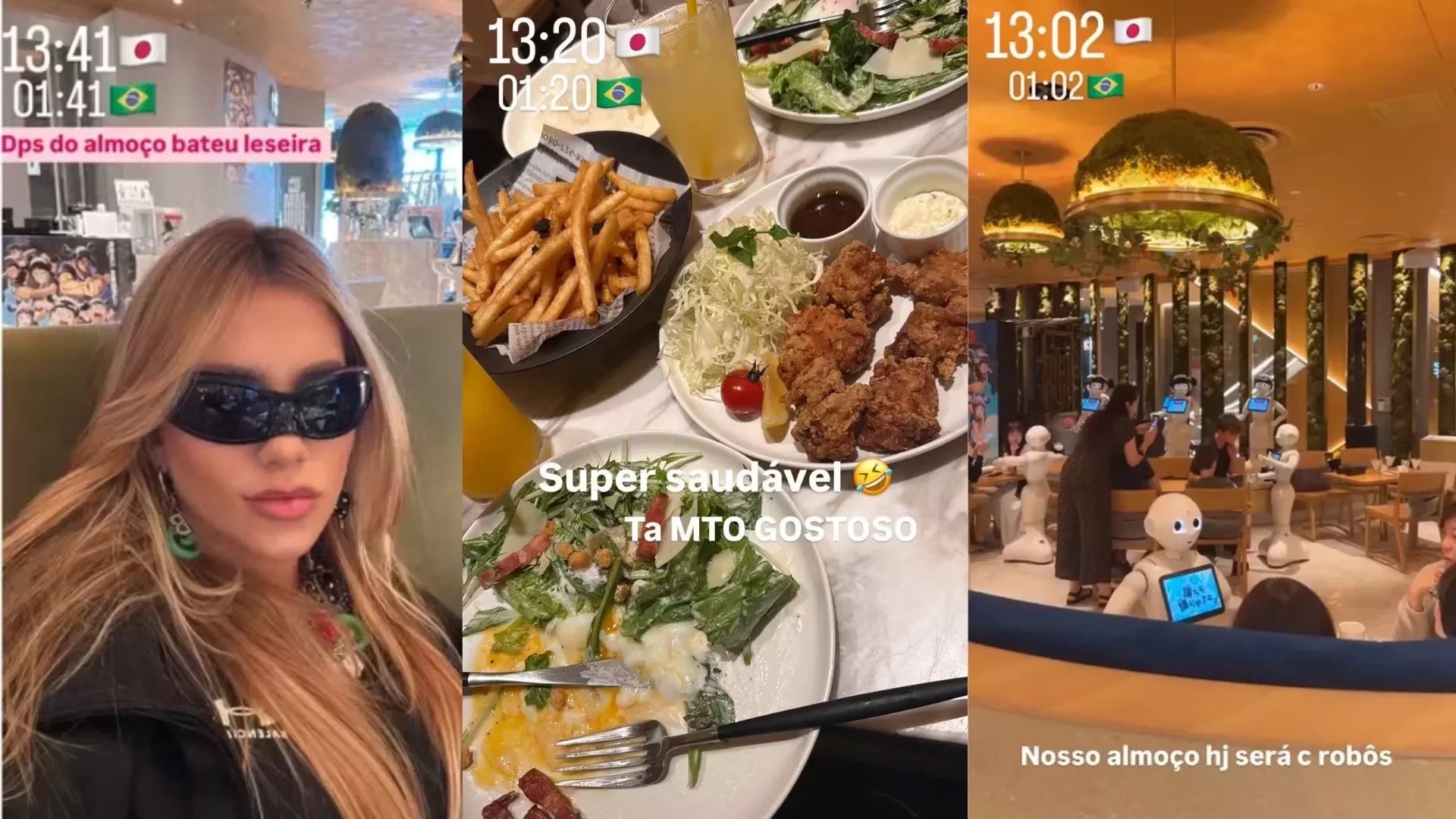 Virginia Fonseca e Zé Felipe almoçam no Japão cercado de robôs: “É bizarro”